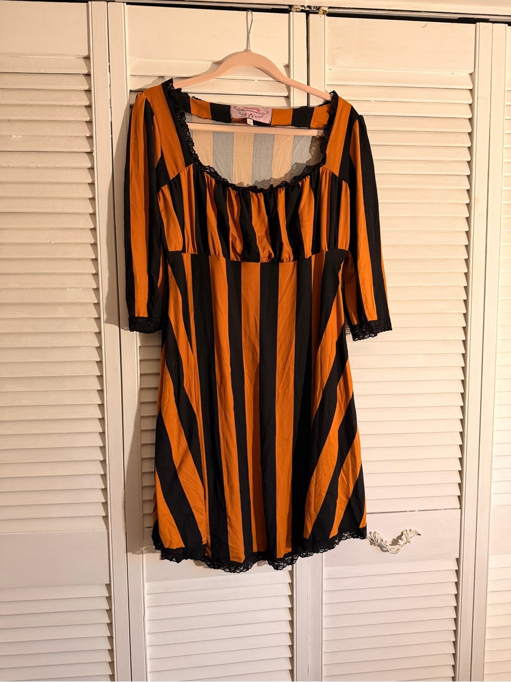 Striped Black & Orange Dress